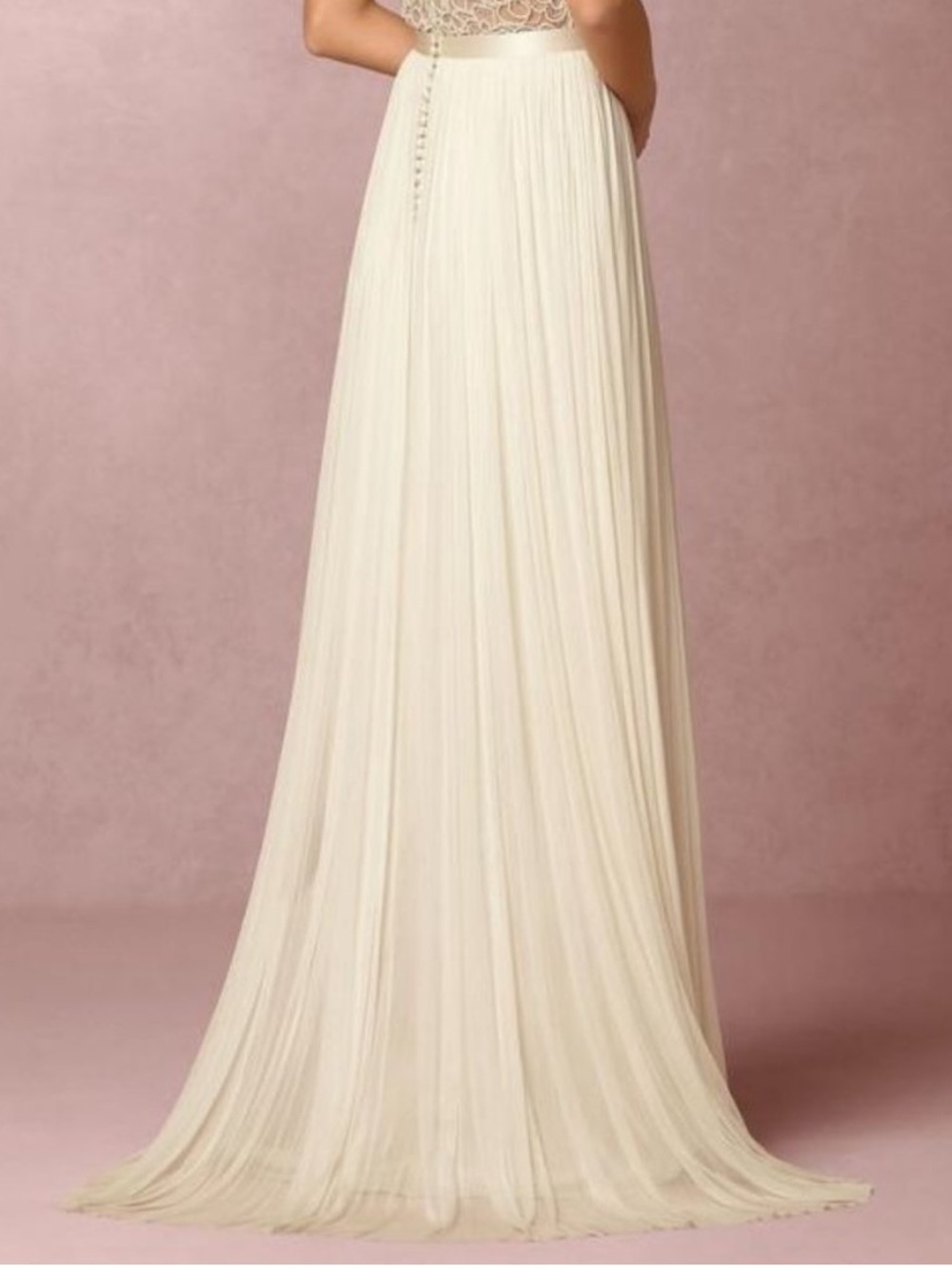 Catherine Deane Bridal 100% Silk Anika Skirt Size 0 Ivory Oyster Tulle (Flawed)